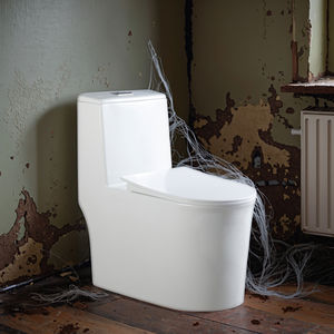 Cuenco de WC de cerámica alargado de doble descarga moderno, tanque oculto para el hogar, hoteles, drenaje de trampa en S adecuado para baños para niñas chinas - Product Image 2