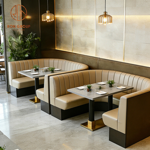 Divanetto Curvo a Mezza Luna Moderno per Caffetteria, Arredamento per Bar, Tavolo con Sedute per Ristorante e Caffè - Product Image 1