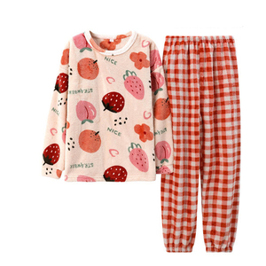 Vêtements de nuit pour femmes, pyjama en flanelle douce et chaude pour l'hiver, Noël, avec manches longues, pantalon à taille élastique, vêtements de nuit pour filles - Product Image 1