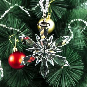 Ornements de Noël en cristal transparent Pujiang en gros, 75 mm, gravés au laser, motif flocon de neige écologique pour sapin de Noël - Product Image 2