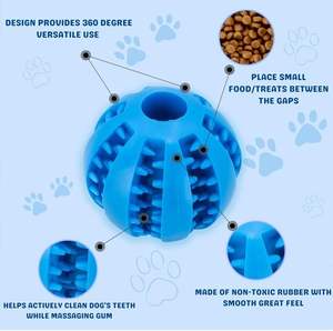 Las mejores mancuernas dispensadoras de comida para perros, juguete para masticar perros Tpr, juguetes para mascotas, juguetes interactivos y de movimiento - Product Image 2