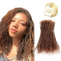 Extensions Sisterlocks Microlocs 0,2 cm, Cheveux Humains Bruts Auburn à Pointes Bouclées # 30, Léger, Vente en gros pour Salons aux États-Unis