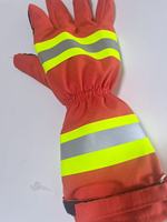 Gants de pompier Baoan en aramide ignifuges, résistants à la chaleur, avec sangle réfléchissante et coins renforcés enduits