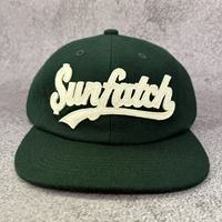 Casquette de baseball formelle vintage en laine verte à bord plat non structuré, personnalisée pour l'hiver, avec logo lettre brodé appliqué, style Dad Hat