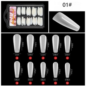 Uñas Postizas Francesas 3D en Forma de Ataúd, 100 Piezas, Forma de Gota de Agua, Color Natural, Gel DIY, Uñas Extendidas Completamente Aplicadas - Product Image 6