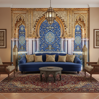 Papier peint mural écologique imperméable pour hôtel commercial, café, mosquée, décoration intérieure, décoration de la maison
