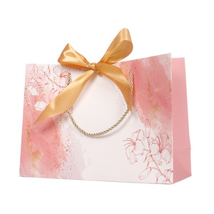 <b>Personalised</b> Luxury Boutique Jewelry Cosmetic Packaging Giftbag Custom <b>Baby</b> pink Thank You Paper Gift <b>Bags</b> with logo Print - Product Image 6