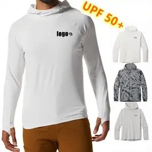 UPF 50+ Custom Uv Fishing Clothing Jersey Sun Fish Wear Apparel Performance Men Long Sleeve Hooded Fishing Shirts Long Sleeve