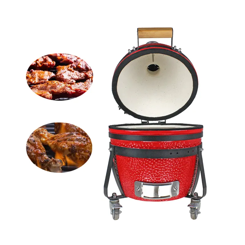 Mini griglia da esterno macchina per Barbecue portatile 14 pollici a forma di uovo ceramica campeggio Barbecue stufa Mini Kamado grill