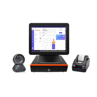 Máquina POS de facturación con pantalla táctil de 15,6 ", sistema POS todo en uno con escáner de impresora, Software inteligente, Terminal de cajero de punto de venta