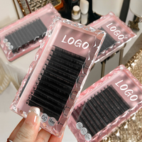 Extensions de cils en plateau Meecil coréennes PBT, marque privée, noir mat intense, volume maximal, effet cachemire