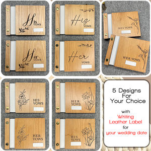 En stock Aniversario de bodas para la señora y mis Votos de madera Manual con un juego de dos volúmenes tallados Ramas de <span class=keywords><strong>sauce</strong></span> VowBooks - Product Image 6