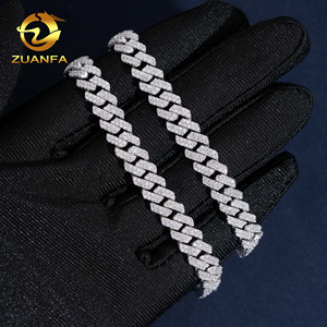 <span class=keywords><strong>Bracciale</strong></span> a Catena Cubana da 8mm Disponibile in Magazzino USA, <span class=keywords><strong>Personalizzato</strong></span>, Gioielli Hip Hop, con Diamanti Iced Out, <span class=keywords><strong>Argento</strong></span> 925 e Moissanite VVS - Product Image 3