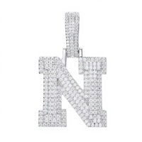 Pendentif lettre M en argent 925 plaqué or 18 carats avec moissanite D VVS, bijou tendance hip-hop pour soirée, certificat GRA, breloque glacée