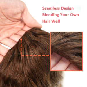 Perruque mi-longue sans colle Amygirl, cheveux bouclés Remy vietnamiens, facile à porter, sans couture, avec cordon de serrage, 100% cheveux humains, longueur personnalisable - Product Image 5