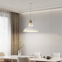 Lustre LED scandinave long en fer à hauteur réglable, blanc + noir, température de couleur 2700K, blanc chaud doux pour chambre, restaurant, maison