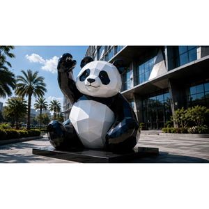 Estatua de Panda de Bajo Consumo Energético de 1.8-2.2m con Acabado Brillante de Fibra de Vidrio para Arte Público - Product Image 1