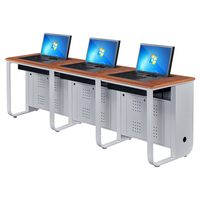 Bureau d'ordinateur extensible en métal et bois durable avec écran rabattable pour salle de classe et bureau, respectueux de l'environnement