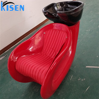 Kisen Mobilier de salon de coiffure de luxe économique, Fauteuil de barbier confortable pour adulte avec bac à shampoing, personnalisable en couleur