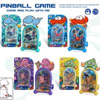 HTL Jeu de flipper portable sur le thème des animaux marins (Baleine, Crabe, Pieuvre, Escargot de mer) avec lanceur à ressort, jeu d'arcade de poche, cadeau