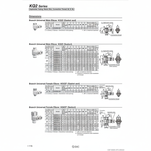 นิวเมติกส์แบบสัมผัสเดียว KQ2Z04-01NS ชิ้นส่วนนิวเมติก SMC - Product Image 1