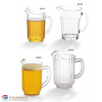 Pichet en plastique PC transparent incassable et écologique de 1200 ml avec poignée pour jus, bière, eau, thé, glace – Idéal pour restaurant et usage domestique