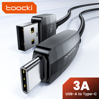 Cable USB-A a USB-C de Silicona Toocki 3A de Carga Rápida y Recuperación Rápida, Cable Cargador Tipo C Antienredos para Teléfono