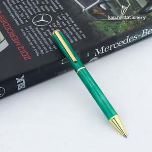 Bolígrafo de Cuero Verde Mate Metálico al por Mayor de Fábrica, Papelería Creativa para Oficina - Product Image 1