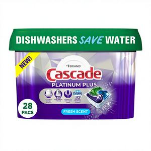 Pastilles lave-vaisselle Cascade Power Clean parfum pomme, origine américaine, nettoyage en profondeur pour les résidus alimentaires tenaces, 80 % d'ingrédients actifs - Product Image 1