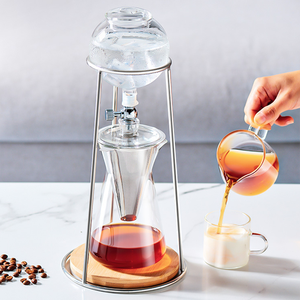 Ensemble de cafetière à froid Huyo OEM en acier inoxydable et verre borosilicate, avec filtre à café glacé - Product Image 1