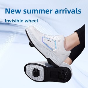Trottinette unisexe pour enfants et adultes avec design à double roue de style volant, cadre robuste pliable, roues en polyuréthane lisses - Product Image 3