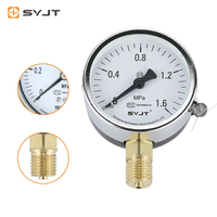 SYJT SY-Y Aixal Pressure Gauge Manometer Water Pressure Gauge Air Pump Pressure Gauge Y100-0.1MPA Steel 1.6% Accuracy Hydraulic