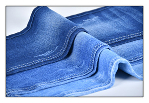 9,7 OZ peso ligero anillo hilado OA urdimbre Slub hilo Boyfriend tela vaquera rígida en <span class=keywords><strong>Color</strong></span> <span class=keywords><strong>índigo</strong></span> para jeans de mujer - Product Image 6