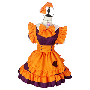 Halloween Lolita Dress Orange Purple Maid Costume Cosplay Anime Role Play Outfit Spring 2023 - Product Image 5