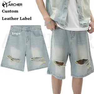 OEM Casual Custom Men Jeans Shorts High Quality Wholesale Baggy Jorts Jeans Shorts Men Washed Vintage Denim Jorts Men