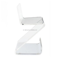 Chaise de mariage et de réception de luxe moderne, écologique, en acrylique transparent, en forme de Z