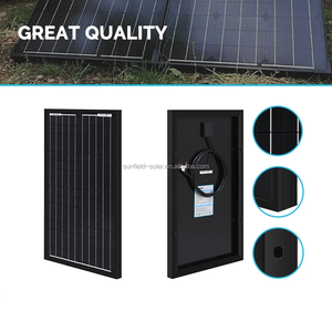 ソーラーパネル強化フルブラック30W 18V単結晶ガラス12V 10W <span class=keywords><strong>20W</strong></span> 40W 50Wモニターライト用 - Product Image 3