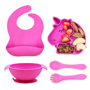 SANS BPA Non Toxique Durable Lavable Au Lave-Vaisselle Poignée Écologique BHD silicone Gros ventouse <span class=keywords><strong>licorne</strong></span> bébé plaque - Product Image 6