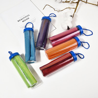 FF4243 Serviette de sport personnalisée pour le fitness, le yoga, l'entraînement et la course avec bouteille en plastique, serviette souple et respirante pour le refroidissement de la glace