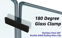ALD Clôture en verre pour balcon Main courante en acier inoxydable Garde-corps en verre pour intérieur extérieur Quincaillerie de garde-corps en verre
