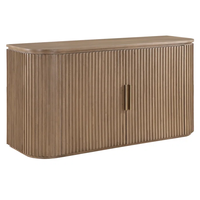 Buffet en chêne en bois massif de 60 ''de large, serveur de stockage, armoire console multifonctionnelle, conceptions d'armoire de séparation de salon Sunrise