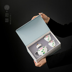 Dehua White Porcelain Teapot And Teacups Kung Fu <b>Tea</b> Set One Pot Two Cups With Lid Business Gift High End <b>Box</b> - Product Image 3