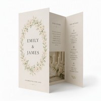 Brochure de mariage personnalisée tri-pliée, format C-Fold A4, design classique et élégant pour la promotion des lieux de mariage et des planificateurs de mariages, faible MOQ