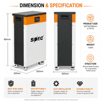 Système d'énergie domestique SOEC 15 kWh 48 V sur pied avec batterie LiFePO4, surveillance Wi-Fi, cellules de qualité A, BMS 200 A, pour alimentation solaire hors réseau