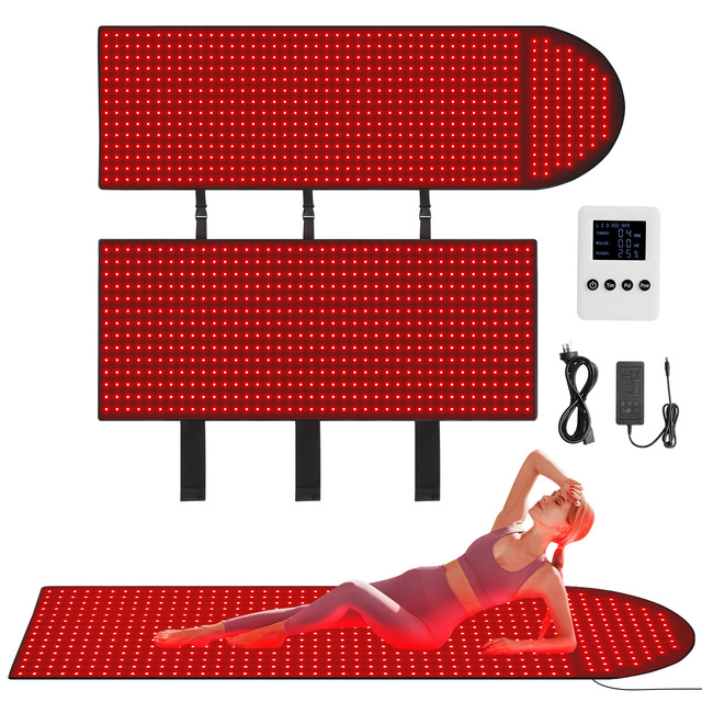 OEM Customized Logo Red Near Infrared Light Therapy Pad Spa Blanket Sleeping Bag Bed 660nm 850nm Full Body Mat with Remote