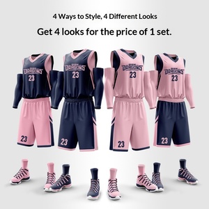 Seragam Basket Pria Cepat Kering Bernapas 100% Poliester Pola Solid Jersey Kasual Latihan Pertandingan Kustom Cina - Product Image 3