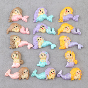 Pièces en résine de <span class=keywords><strong>sirène</strong></span> bricolage colle crème pièces faites à la main série océan résine artisanat mignon <span class=keywords><strong>sirène</strong></span> en résine pour la décoration - Product Image 1