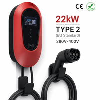 Cargador de Pared para Vehículos Eléctricos Trifásico de 22 kW Tipo 2 32A 380V IP65 Impermeable con Protección Contra Fallos, Estación de Carga Mejorada para Oficina y Apartamento