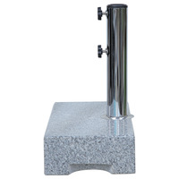 Support de parasol extérieur robuste et moderne avec base en granit et tube en acier inoxydable pour poteaux de 38 à 48 mm de diamètre