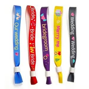 Custom Design Polsband Voor Bruiloft Cadeau Sieraden Mode Charme Armbanden Vrouwen Geweven Stof Festival Evenement Polsband Printer